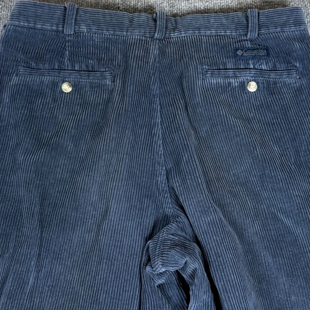 Vintage 90s Y2K Mens Corduroy Pants Pleated Blue 36x32 Relaxed Fit Workwear Fall